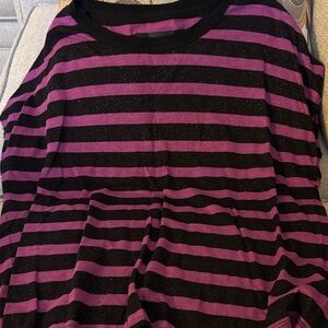Striped Black and Purple Women's Top